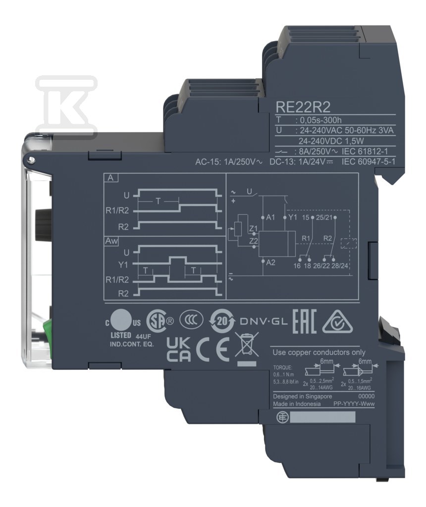 Таймер реле з затримкою діапазоном - RE22R2AMR